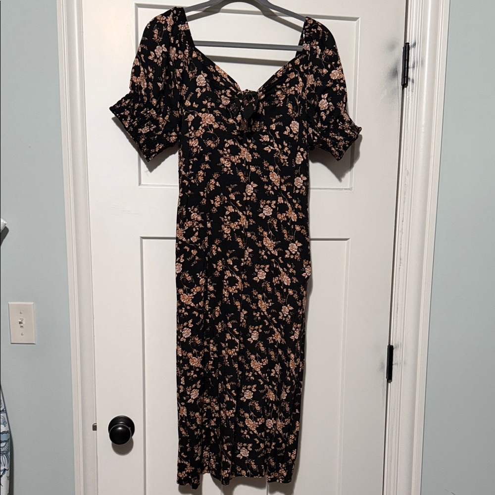 Floral Black Dress